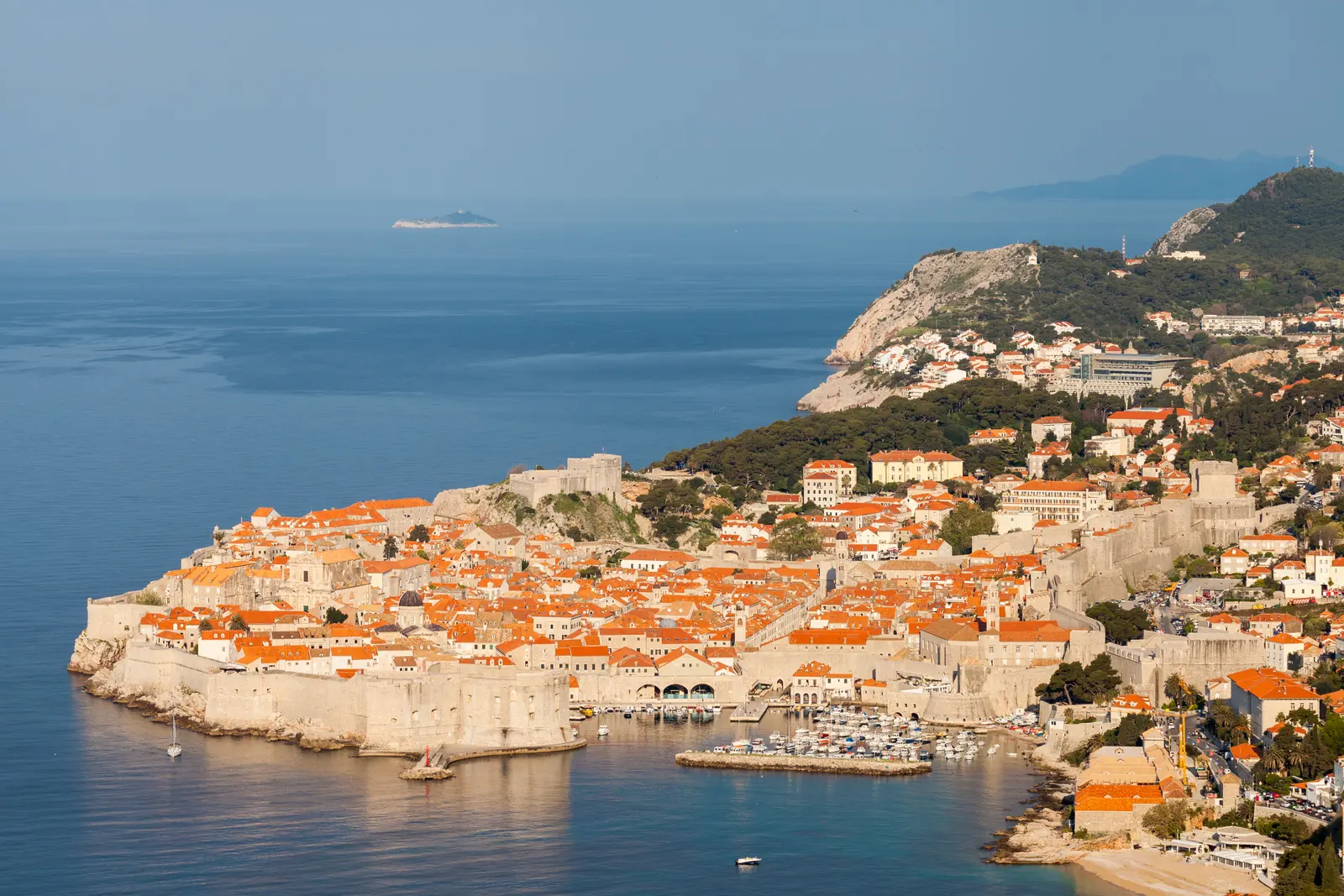 The walled old town of Dubrovnik on the Adriatic, Croatia.