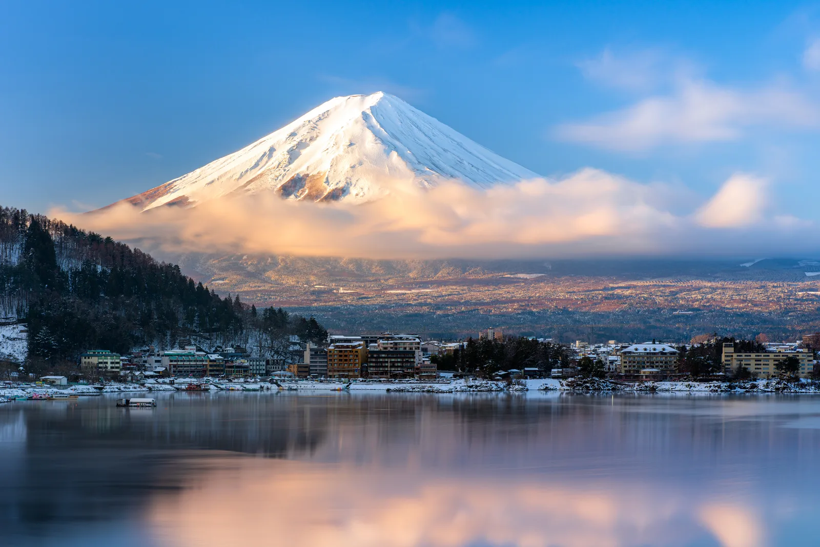 Sunrise over Mount Fuji, Japan.