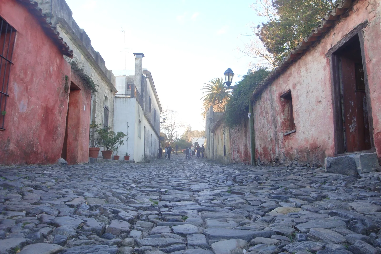 The Calle de los Suspiros, a cobbled colonial street in Colonia del Sacramento, Uruguay.